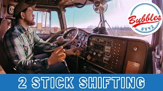 How to Shift a Two Stick Transmission #peterbilt #twostroke #twinstick