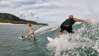 Ho Family Surfing Together | A Mason Morning Experience