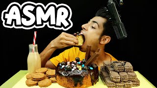 | MUKBANG  ASMR  | KITKAT CAKE & LOTUS BISCOFF & COFFEE  MILK