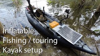 Inflatable fishing kayak setup - for touring and fishing