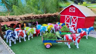 DIY how to make mini Cows, Horse Farm Diorama - Cattle Farm - Barn Animal - Farm House #26