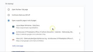 Chrome Open Tabs on Start-up