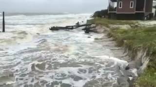 September 1, 2016. Storm Surge Cape San Blas.  Stump Hole.  Beach Erosion.