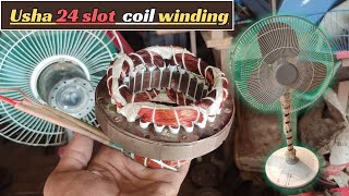 24 slot farata fan coil winding karne ka Sahi tarika | Stend fan coil winding #24slot #usha #bajaj