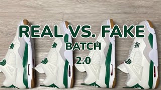 🤯🤯 NEW BATCH!! Fake Vs Real Jordan 4 “SB” Pine Green  #nike #sb #jordan