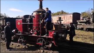 Blowing the Whistle of Coffee Pot No. 1 at the Tanfield railway