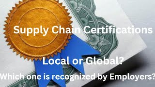 "Supply Chain Certifications"