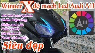 Winner X độ đèn demi led Audi A11 siêu đẹp, nhiều hiệu ứng, kết nối smartphone tiện lợi