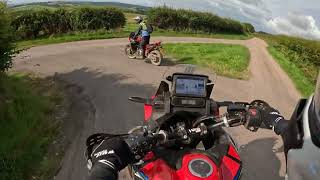 HA13 - GX010323 - Day 2 - Slabs Lane on the Honda CR11000L Africa Twin, and a grumpy dog walker