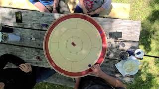 Playing Crokinole at Pymatuning Lake