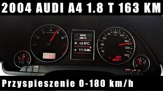 2004 Audi A4 1 8.T 163 KM Przyspieszenie / Acceleration 0-180 km/h