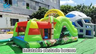 Oxford popular inflatable bounce obstacle course Monkey inflatable sports game slide