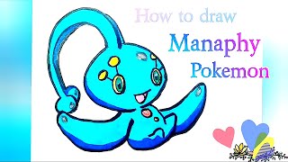 @EZDRAW | How to draw Manaphy Pokemon | Drawing for beginners step by step |