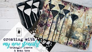 Triangle Leaves & Bean Toes Journal Page - Creating with My New Stencils! - StencilGirl Products