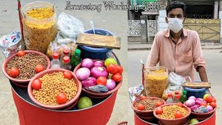 Famous Clean Chana Chaat Masala with Extreme Knife Skills+Indian Street Food #streetfood