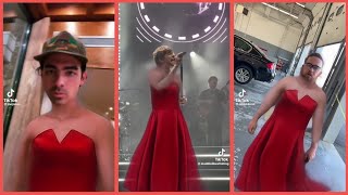 Jonas Brothers And Louis Tomlinson Do Red Dress Tiktok Trend (all celebrity compilation)2023🔥