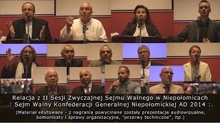 Sejm Walny w Niepołomicach 3-4 październik 2015 - dzień 1-szy - 3.10.2015