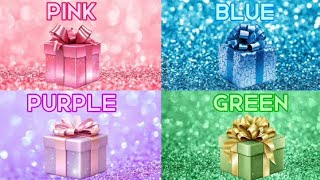 ChooseYourGift🎁✅😍4GiftBoxQuizChallenge🤩PinkvsBluevsPurplevsGreen #4giftbox#PinkvsBluevsPurplevsGreen