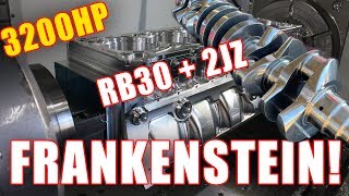 Legendary 2JZ and RB30 combined into one 3200+hp capable billet block!