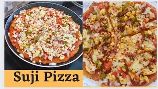 Pizza without Maida, Oven & Yeast || Instant & Healthy Semolina Pizza || Suji Ka Pizza || Tawa Pizza