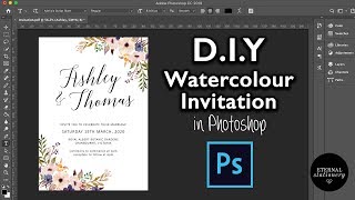 DIY Watercolour Wedding Invitation in Photoshop | How to create professional invitations