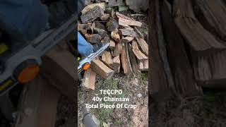 Teccpo 40v Chainsaw Review: Power and Performance Tested #shorts