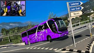 Smooth Bus Ride Through the Most Famous Swiss Mountain Road -  Euro Truck Simulator 2 - Moza R21