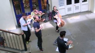 Funny string orchestra at Covent Garden in London 2013