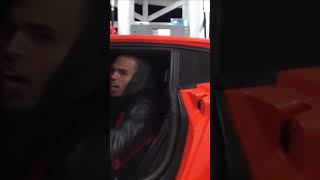 Chris Brown shows off his Lamborghini when asked about Rihanna #shorts #viral