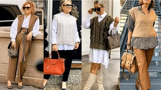 Top Fall Fashion Trends 2024-2025 |MOST ELEGANT VESTS AND SLEEVES |Natural Fashion for Women 60+ 50+