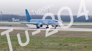 Tupolev Tu-204 landing at Leipzig/Halle airport (Germany)