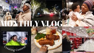 MONTHLY VLOG| November|Creating Content + Shopping + MRI Results + Thanksgiving