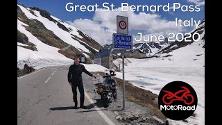 Great Saint Bernard Pass (Italy) on motorcycle