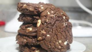 Amazing chewy double chocolate chip cookie recipe.