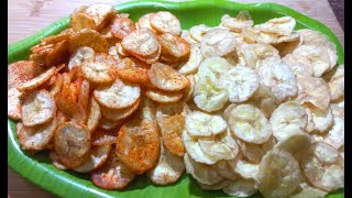 केळीचे वेफर्स | Raw Banana Chips |घरीच बनवा 2 प्रकारच्या चटपटीत कुरकुरीत केळी चिप्स | keliche wafers