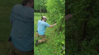 Tyler testing out the electric fence.