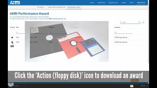 Analytics App - Downloading the AHRI Performance Award