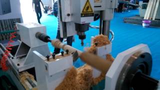 wood staircase automatic wood turning machine in Beijing fair