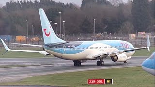 TUI 737 & 767 taking off from Manchester Airport