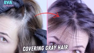 How To Cover Gray Hair At Home | Root Touch Up Tutorial 2023 by Eva Lorman