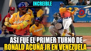 Así fue el PRIMER TURNO de RONALD ACUÑA JR en su DEBUT en VENEZUELA 2023 MIREN QUE PASO