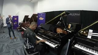 Namm 2024 Kris Nicholson Test Driving this Wonderful Broadman 5ft 8 Grand Piano