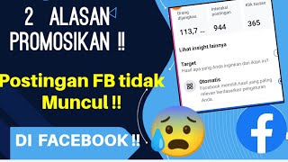 2 Penyebab Promosikan Postingan Facebook Tidak Ada Dan Tidak Muncul ! Facebook Profesional