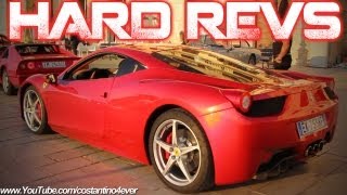 Metallic Red Ferrari 458 Italia w/ Modified Exhausts-Hard Revving-Backfiring-Acceleration