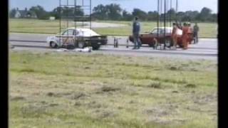 Fw190 (sic) lands during drag racing - North Weald 1988