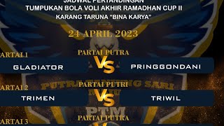 🔴Live Bola Voli Tumpukan tanjungsariPringgodani vs Gadiator