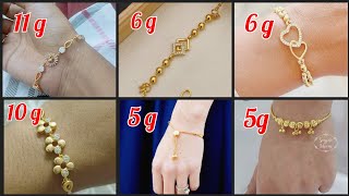 Latest and unique women's gold bracelet designs with weight and price|gold bracelets with weight