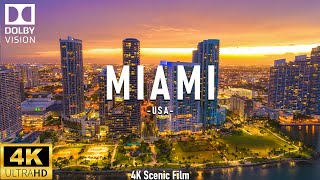 MIAMI 4K Video Ultra HD с мягкой фортепианной музыкой — 60 кадров в секунду — живописный фильм 4K