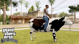 لن تصدق وجدت بقرة مجنونة في قراند سان أندرياس | GTA San Andreas Crazy Cow