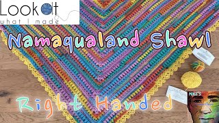 Mike's Creatieve Wereld | Crochet Tutorial | Namaqualand Shawl Right Handed